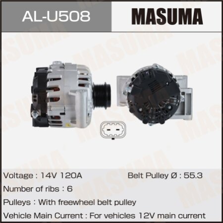 Генератор MASUMA, 14V/120A, AL-U508