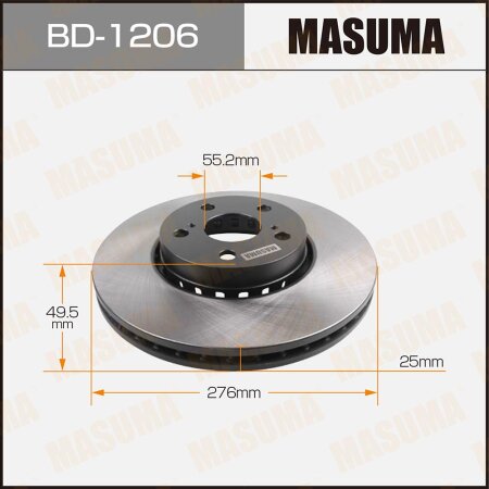 Диск тормозной Masuma, BD-1206