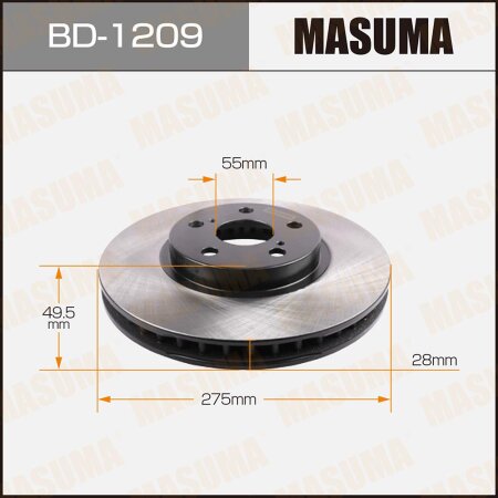 Диск тормозной Masuma, BD-1209