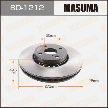 Диск тормозной Masuma, BD-1212