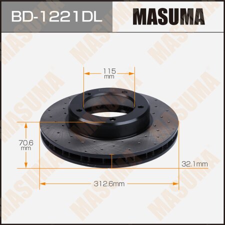 Диски тормозные перфорированные Masuma LH, BD-1221DL