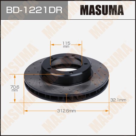 Диски тормозные перфорированные Masuma RH, BD-1221DR