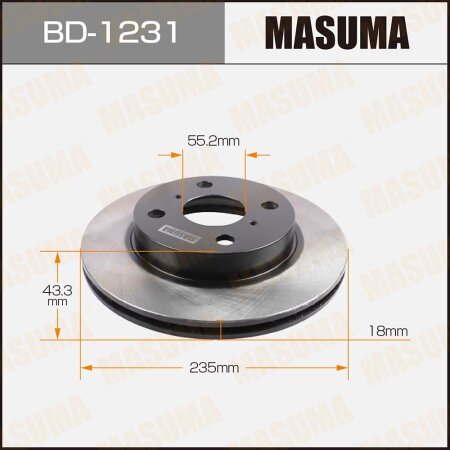 Диск тормозной Masuma, BD-1231