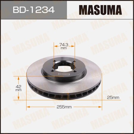 Диск тормозной Masuma, BD-1234