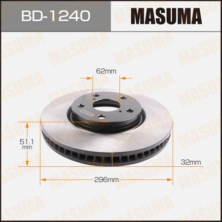 Диск тормозной Masuma LH, BD-1240