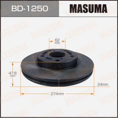 Диск тормозной Masuma, BD-1250