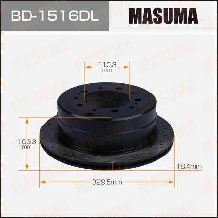 Диски тормозные перфорированные Masuma LH, BD-1516DL