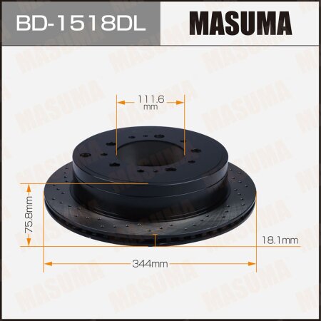 Диски тормозные перфорированные Masuma LH, BD-1518DL