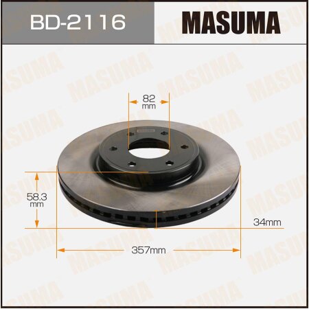 Диск тормозной Masuma, BD-2116