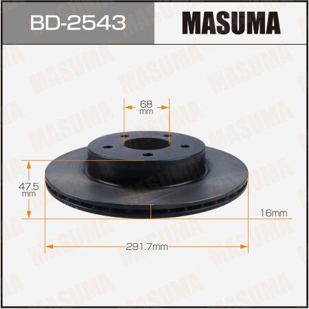Диск тормозной Masuma, BD-2543