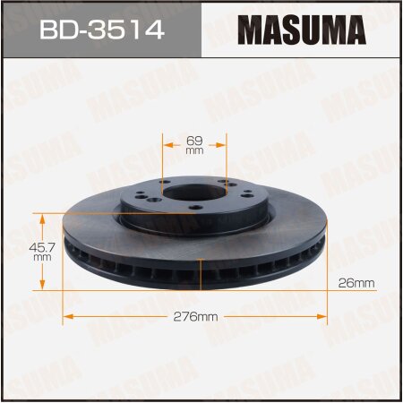 Диск тормозной Masuma, BD-3514