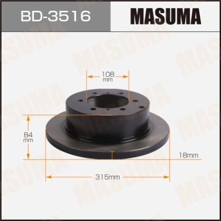 Диск тормозной Masuma, BD-3516