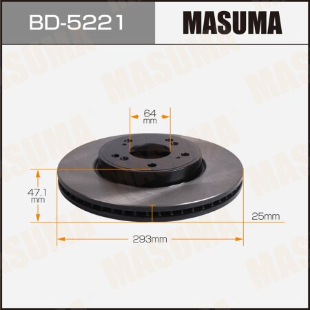 Диск тормозной Masuma, BD-5221