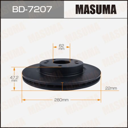 Диск тормозной Masuma, BD-7207