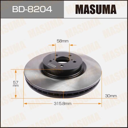 Диск тормозной Masuma, BD-8204