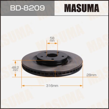 Диск тормозной Masuma, BD-8209
