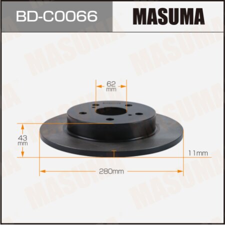 Диск тормозной Masuma, BD-C0066