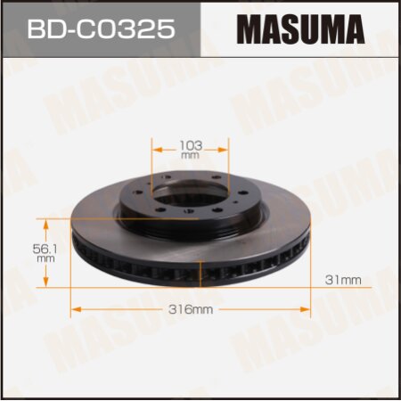 Диск тормозной Masuma, BD-C0325
