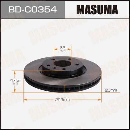 Диск тормозной Masuma, BD-C0354