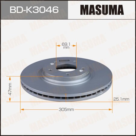Диск тормозной Masuma, BD-K3046