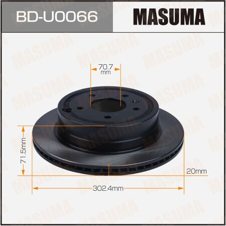 Диск тормозной Masuma, BD-U0066