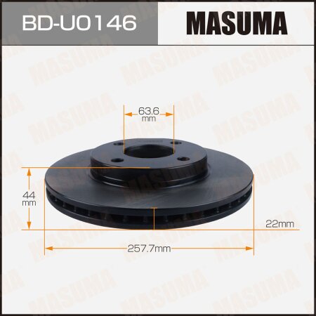 Диск тормозной Masuma, BD-U0146