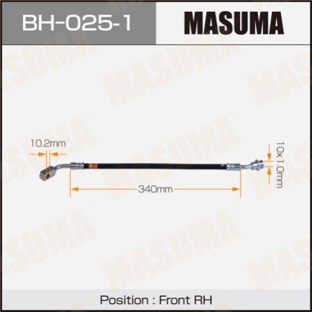 Шланг тормозной Masuma, BH-025-1