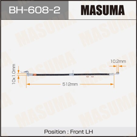 Шланг тормозной Masuma, BH-608-2