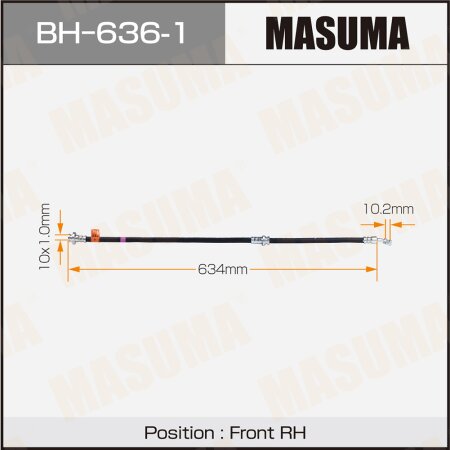 Шланг тормозной Masuma, BH-636-1