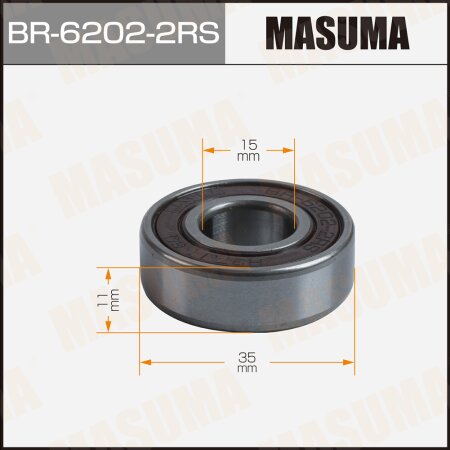 Подшипник шариковый Masuma 15*35*11мм, BR-6202-2RS