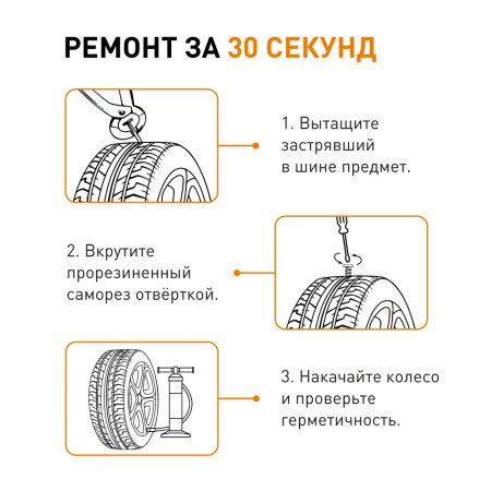 Набор саморезов прорезиненных для ремонта шин MASUMA, набор 10шт, BWG-190