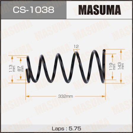 Пружина подвески Masuma, CS-1038
