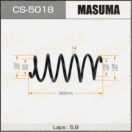Пружина подвески Masuma, CS-5018