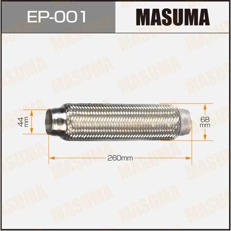 Гофра глушителя Masuma 2-х слойная 44x260, EP-001