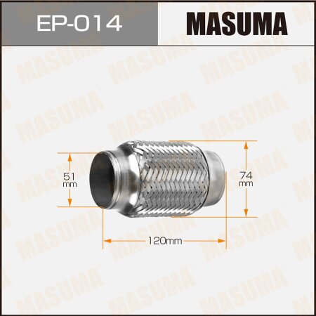 Гофра глушителя Masuma 2-х слойная 51x120, EP-014