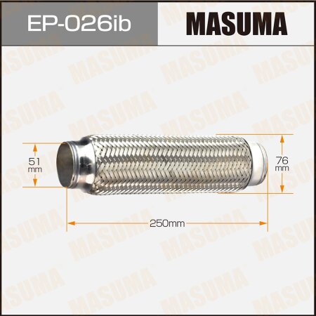 Гофра глушителя Masuma Innerbraid 51x250 усиленная, EP-026ib