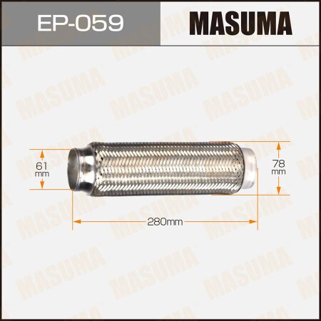 Гофра глушителя Masuma 2-х слойная 61x280, EP-059