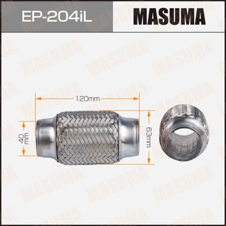 Гофра глушителя Masuma InterLock 40x120 усиленная, EP-204iL