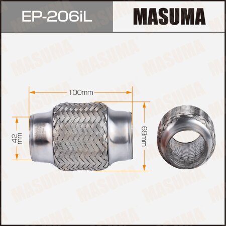Гофра глушителя Masuma InterLock 42x100 усиленная, EP-206iL