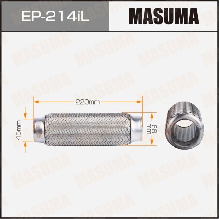 Гофра глушителя Masuma InterLock 45x220 усиленная, EP-214iL
