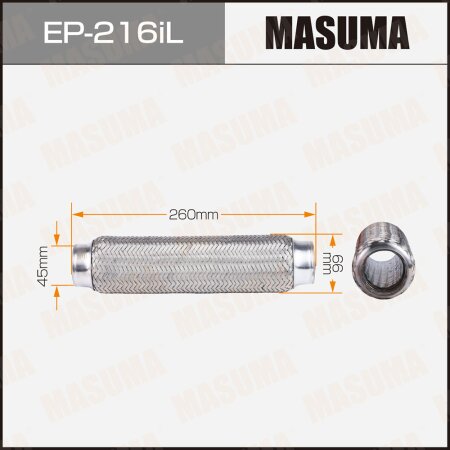 Гофра глушителя Masuma InterLock 45x280 усиленная, EP-216iL