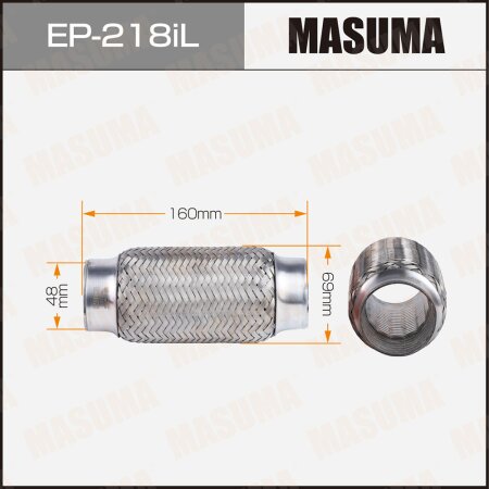 Гофра глушителя Masuma InterLock 48x160 усиленная, EP-218iL