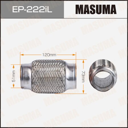 Гофра глушителя Masuma InterLock 51x120 усиленная, EP-222iL