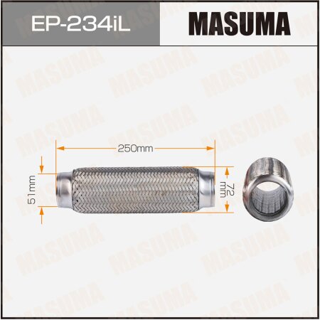 Гофра глушителя Masuma InterLock 51x250 усиленная, EP-234iL