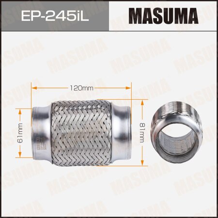Гофра глушителя Masuma InterLock 61x120 усиленная, EP-245iL