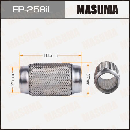 Гофра глушителя Masuma InterLock 76x180 усиленная, EP-258iL