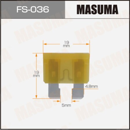 Предохранитель плавкий Masuma флажковый стандарт 20A, FS-036