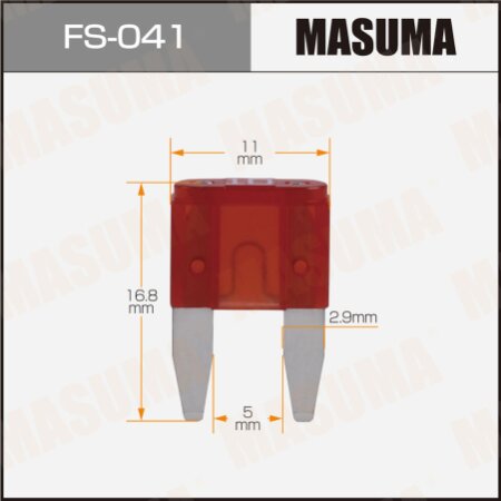 Предохранитель плавкий Masuma флажковый мини 10A, FS-041