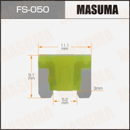 Предохранитель плавкий Masuma флажковый micro 20A, FS-050