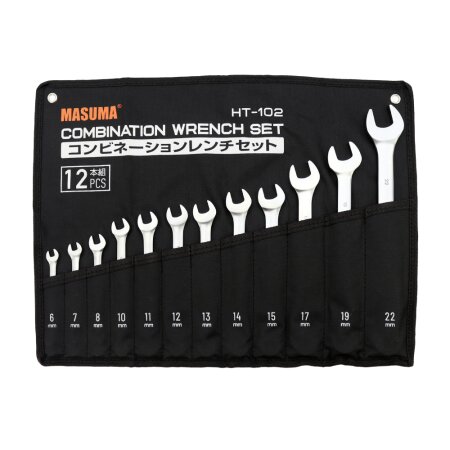 Комбинированные ключи, набор MASUMA 12 пр., сумка  (6,7,8,10,11,12,13,14,15,17,19,22), HT-102